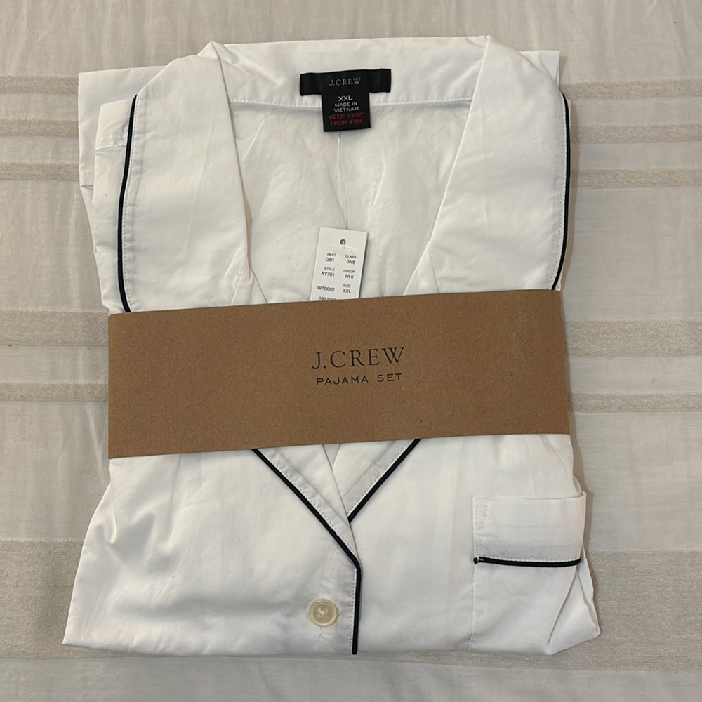 Brand New J. Crew white pajama short set